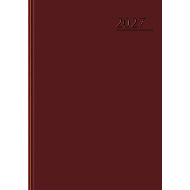 Kalendarz A5 dzienny bordowy BASIC 2027r 400213582 TOP 2000