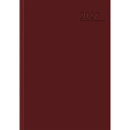 Kalendarz A5 dzienny bordowy BASIC 2027r 400213582 TOP 2000