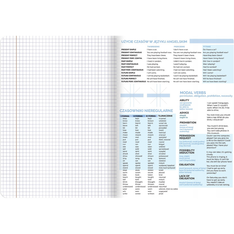 Zeszyt A5 60k kratka margines ściągi ANGIELSKI 400181531 TOP 2000