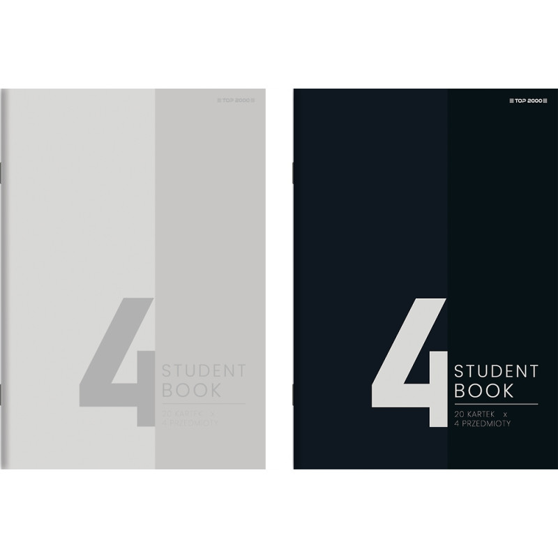 Zeszyt A4 80k kratka 4 przedmioty STUDENT BOOK 400183848 TOP 2000
