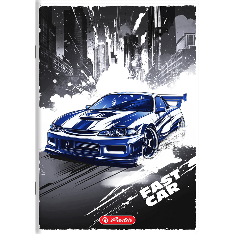 Zeszyt szkolny A5 16 kartek w kratkę 70g FAST CAR 400196833 HERLITZ