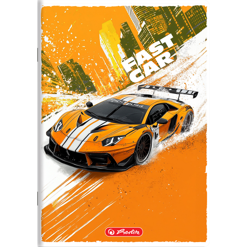 Zeszyt szkolny A5 16 kartek w kratkę 70g FAST CAR 400196833 HERLITZ