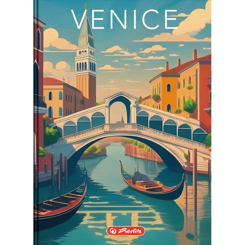 Brulion B5 160 kartek w kratkę z marginesem Zeszyt szkolny RETRO CITY 400196853 HERLITZ