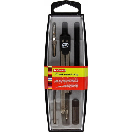 Cyrkiel szkolny zestaw 5-częściowy czarny 300001324 HERLITZ