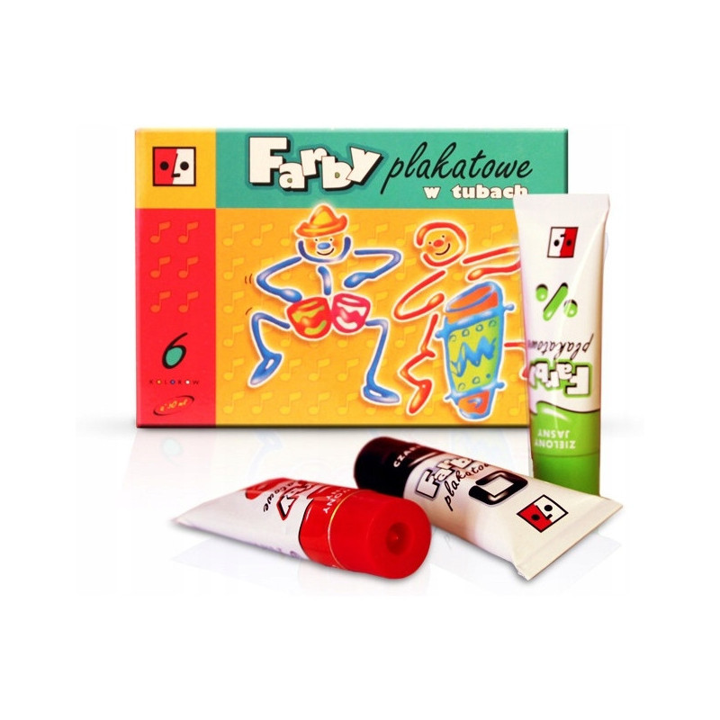 Farby plakatowe w tubach 6 kol 30ml JEDNOŚĆ