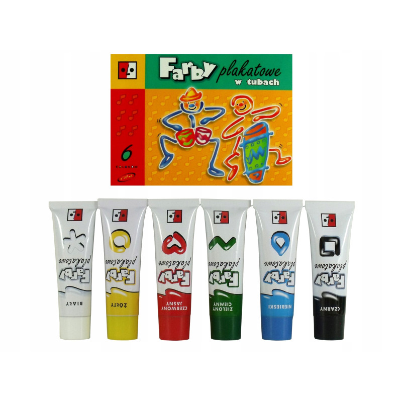 Farby plakatowe w tubach 6 kol 30ml JEDNOŚĆ