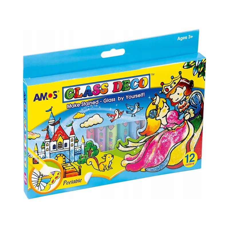 Farby witrażowe AMOS GD10P12R - 10.5mlx12 kolorów 170-1045