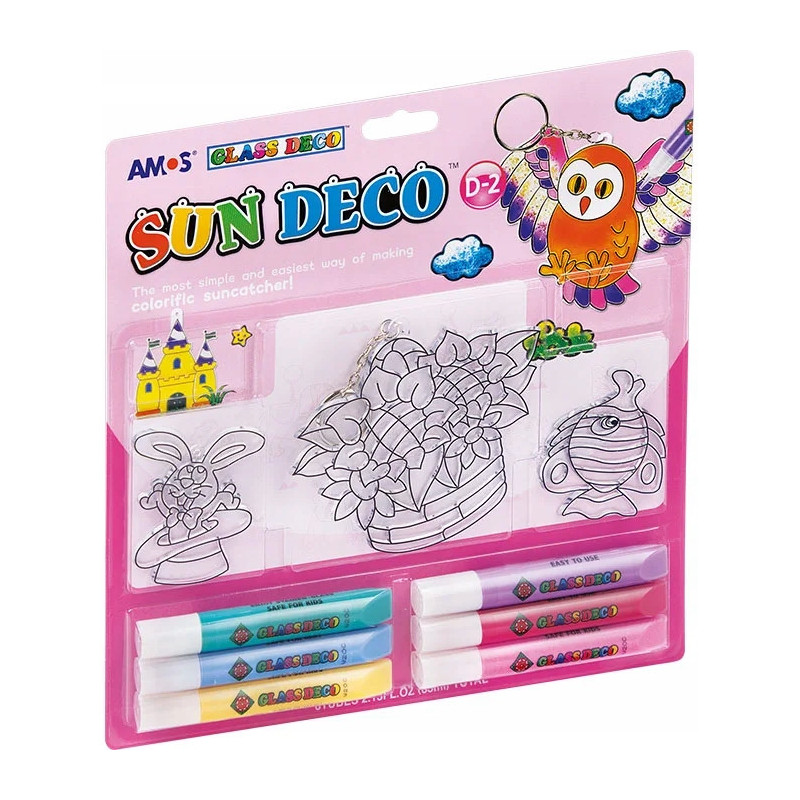 Farby witrażowe SD10B6-D2 AMOS SUN DECO 170-1548, 6 kol.+3 witraże