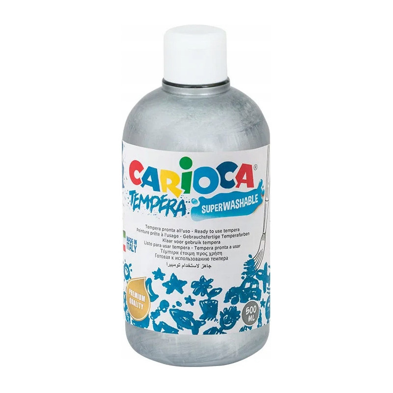 Farba CARIOCA TEMPERA 500ml srebrna (40427/20) 170-2714