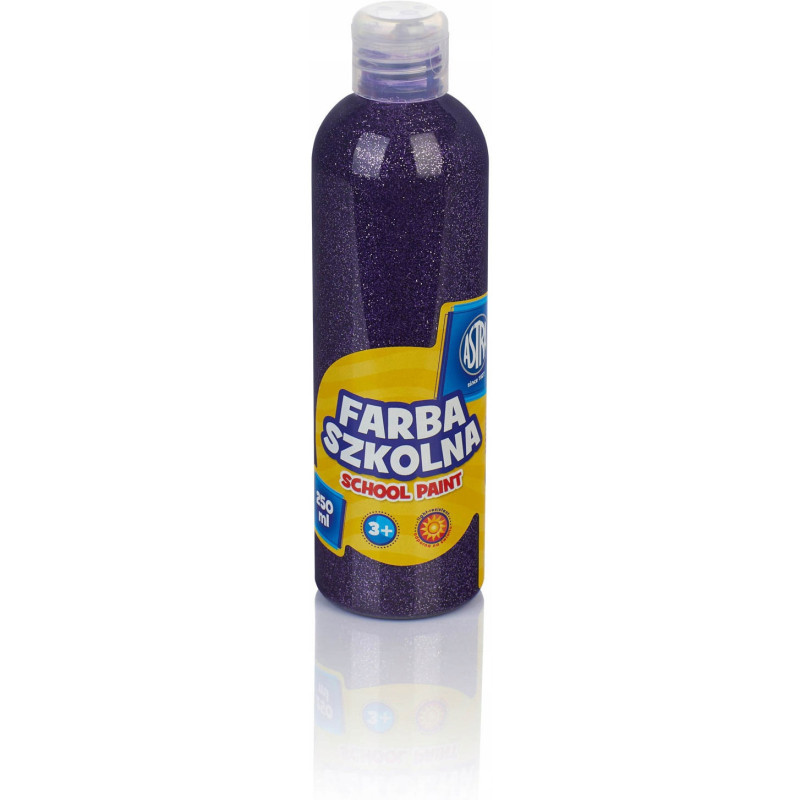 Farba plakatowa szkolna ASTRA 250ml brokatowy fiolet 301217042 ASTRA