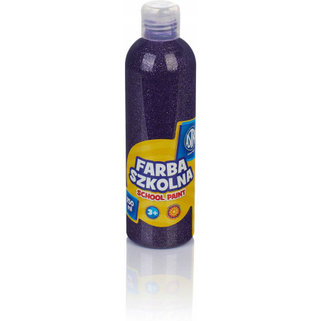 Farba plakatowa szkolna ASTRA 250ml brokatowy fiolet 301217042 ASTRA