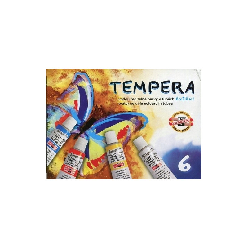 Farby TEMPERY 16ml. 6 kolorów 162547 KOH-I-NOOR