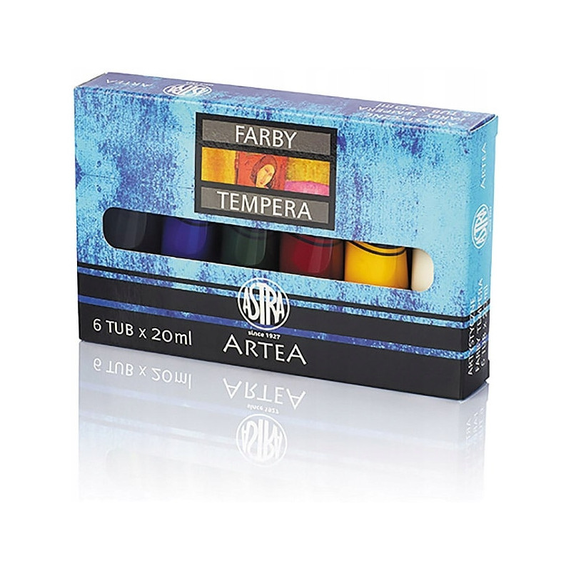 Farby tempera zestaw 6 kolorów 20ml w tubkach 83419901 ASTRA