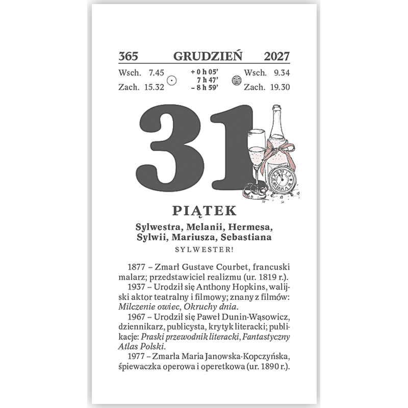 Kalendarz RODZINNY Z1 zdzierak 76x135mm 2027 TELEGRAPH