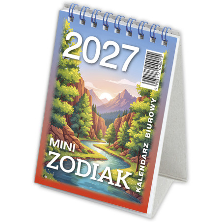 Kalendarz biurowy MINI ZODIAK H7 stojący pionowy 85x120mm 2026 TELEGRAPH