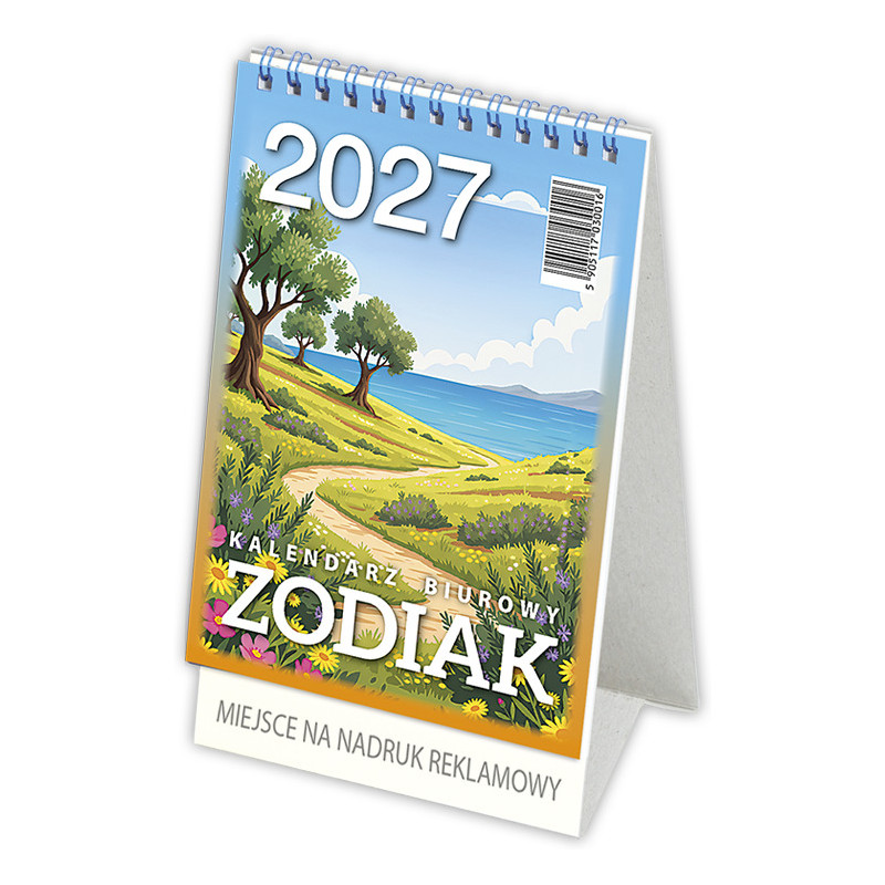 Kalendarz biurowy ZODIAK H6 stojący pionowy 118x193mm 2026 TELEGRAPH