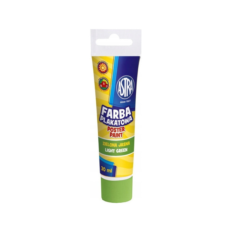 Farba plakatowa w tubkach 30ml szkolna jasna zielona 83110910 ASTRA
