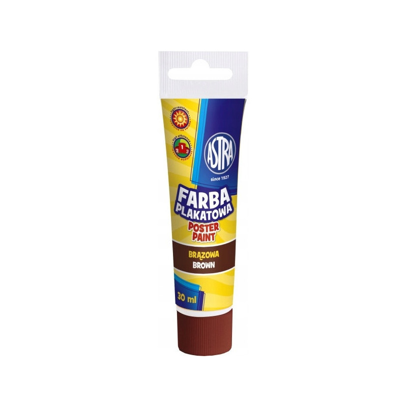 Farba plakatowa w tubkach 30ml szkolna brązowa 83110913 ASTRA