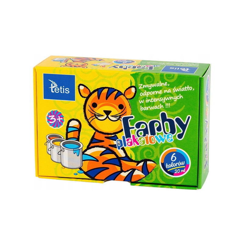 Farby plakatowe 6kol. 20ml KF001-A TETIS