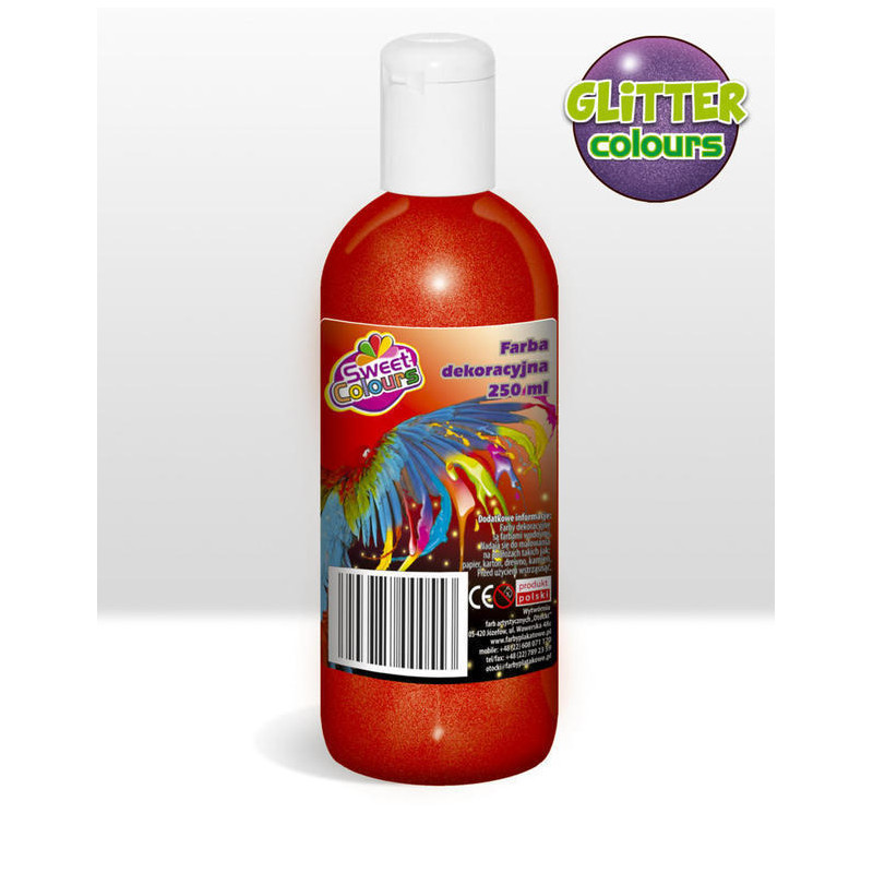 Farby plakatowe brokatowe 6 kol.x 250ml Sweet Colours OTOCKI