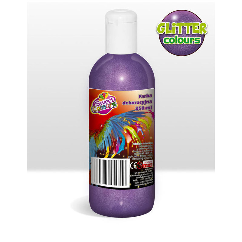 Farby plakatowe brokatowe 6 kol.x 250ml Sweet Colours OTOCKI