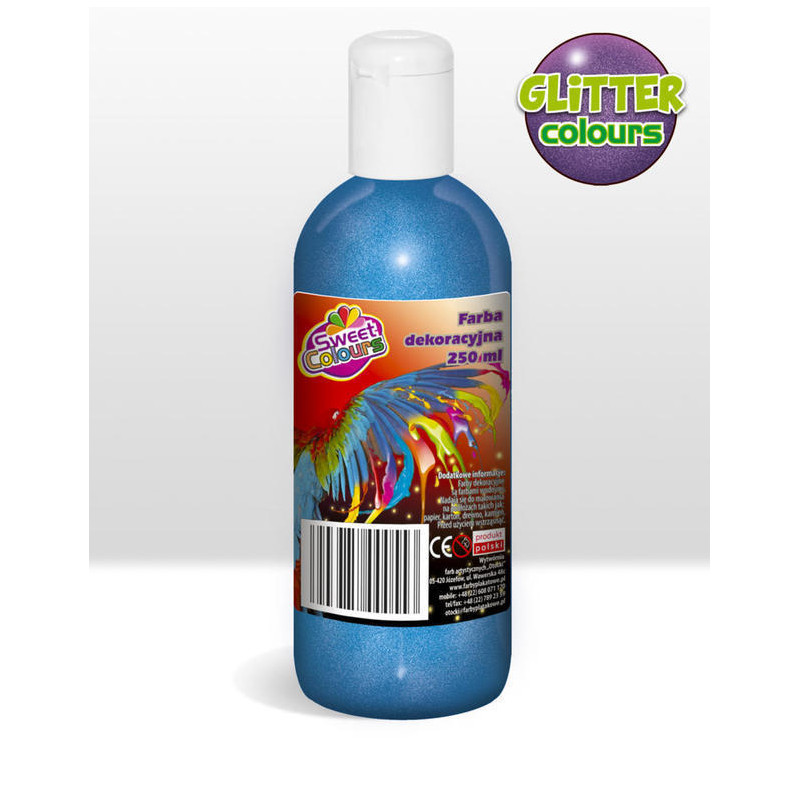 Farby plakatowe brokatowe 6 kol.x 250ml Sweet Colours OTOCKI