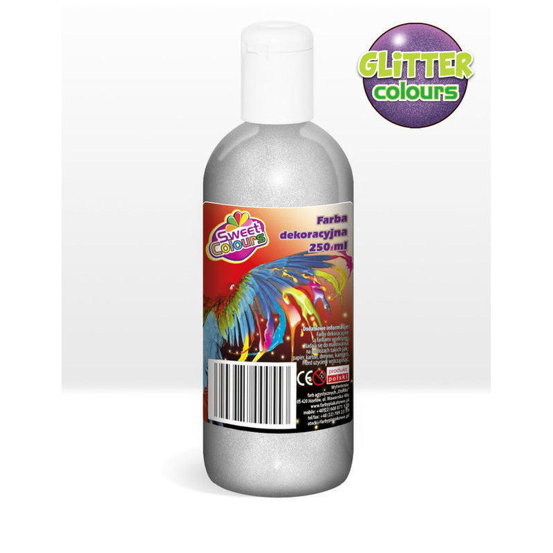 Farby plakatowe brokatowe 6 kol.x 250ml Sweet Colours OTOCKI