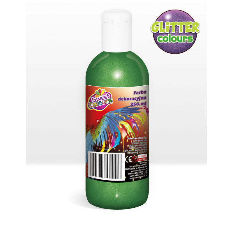Farby plakatowe brokatowe 6 kol.x 250ml Sweet Colours OTOCKI