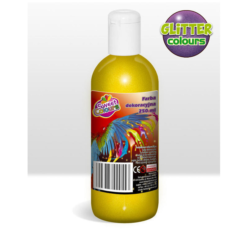 Farby plakatowe brokatowe 6 kol.x 250ml Sweet Colours OTOCKI