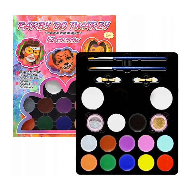 Farby do malowania twarzy 12kol. FA012 ALIGA