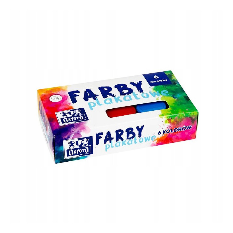 Farby plakatowe szkolne 6 kolorów 20ml zestaw 400167103 OXFORD