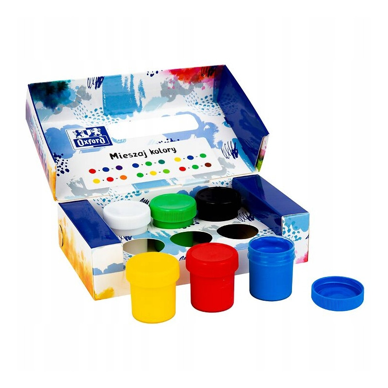Farby plakatowe szkolne 6 kolorów 20ml zestaw 400167103 OXFORD