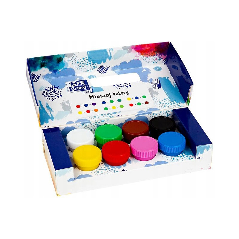 Farby plakatowe szkolne 8 kolorów 20ml zestaw 400167102 OXFORD