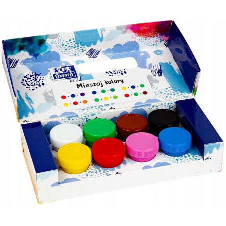 Farby plakatowe szkolne 8 kolorów 20ml zestaw 400167102 OXFORD