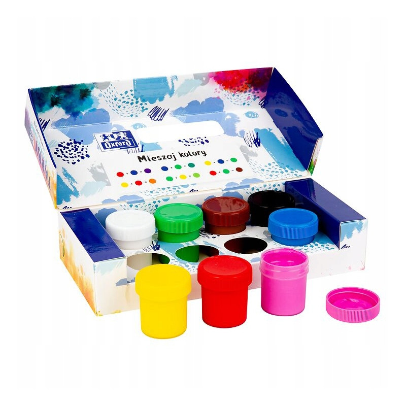 Farby plakatowe szkolne 8 kolorów 20ml zestaw 400167102 OXFORD