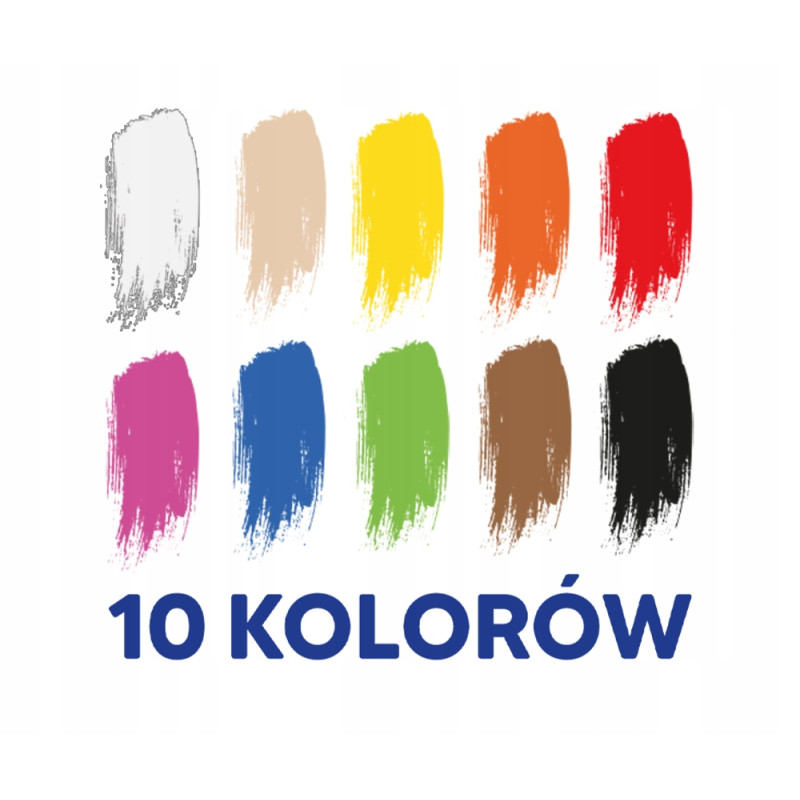 Farby plakatowe szkolne 10 kolorów 20ml zestaw 400167101 OXFORD