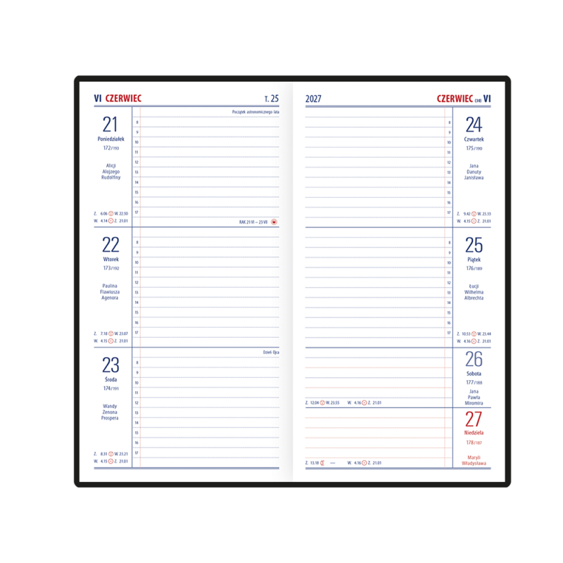 Kalendarz TENORIS IMPRESS notesowy (N2) 102 x 193 mm 2027 TELEGRAPH