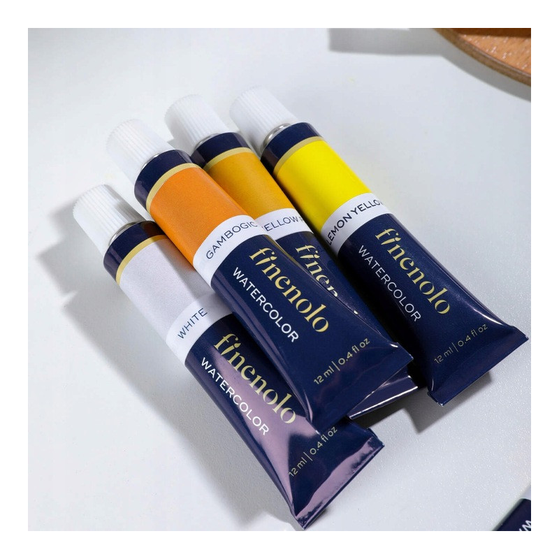 Farby akwarelowe FINENOLO 12 kolorów 12ml tuba EC19-12 DELI