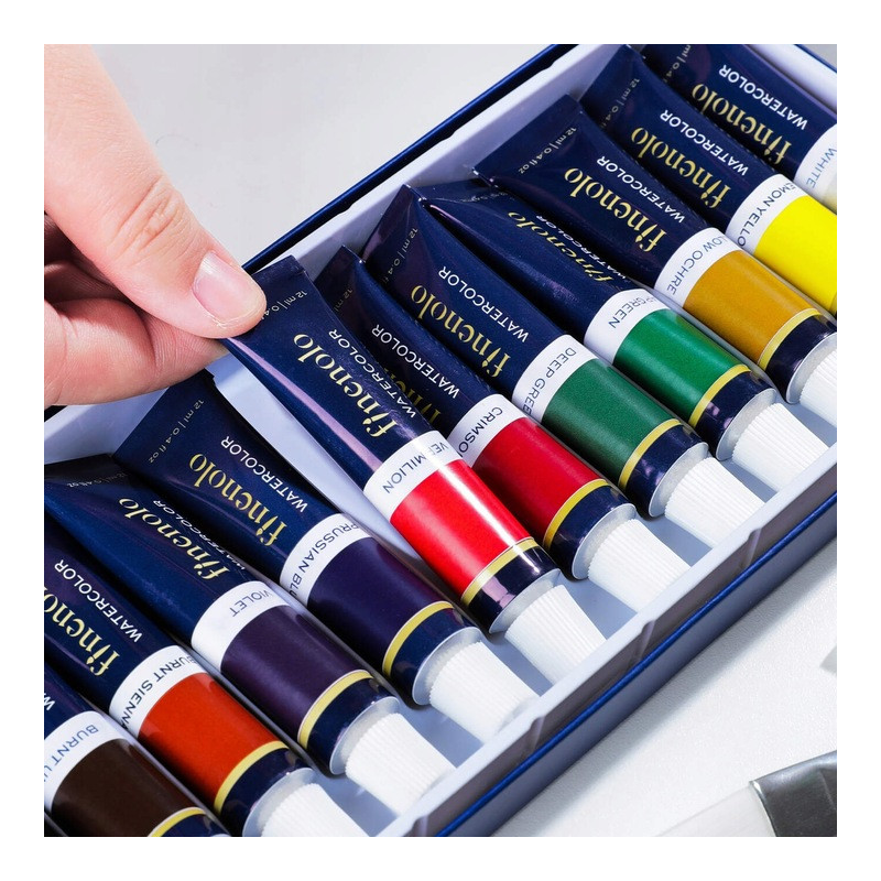 Farby akwarelowe FINENOLO 12 kolorów 12ml tuba EC19-12 DELI