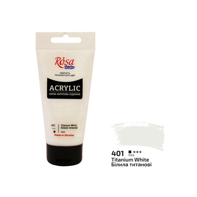 Farba akrylowa Rosa Studio 75ml TITANIUM WHITE 401