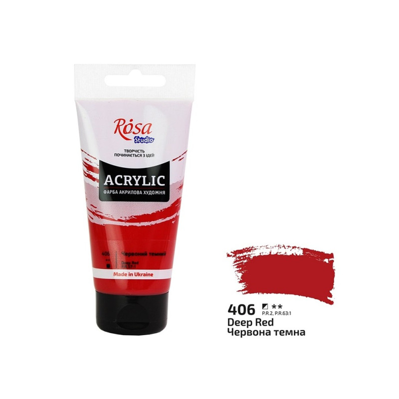Farba akrylowa Rosa Studio 75ml DARK RED 406