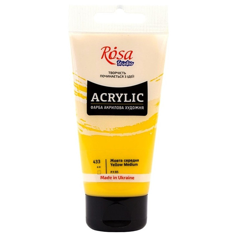 Farba akrylowa Rosa Studio 75ml YELLOW MEDIUM 433