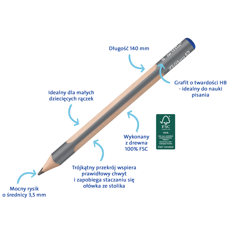 Ołówek drewniany HB Griffix 300000453 PELIKAN