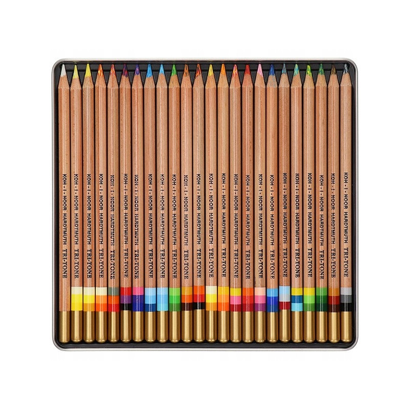 Kredki NATUR TRI-TONE 3444 trójkolorowe 23+1 kolorów KOH-I-NOOR