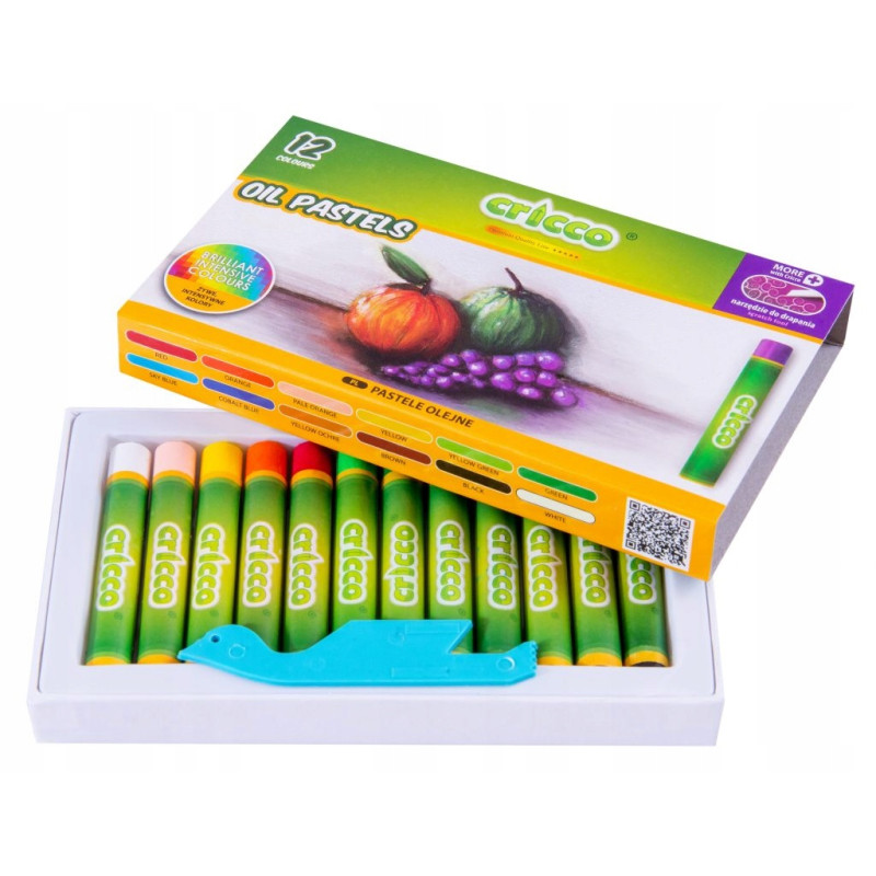 Kredki CRICCO pastele olejowe 12kolorów CR481K12/A/B
