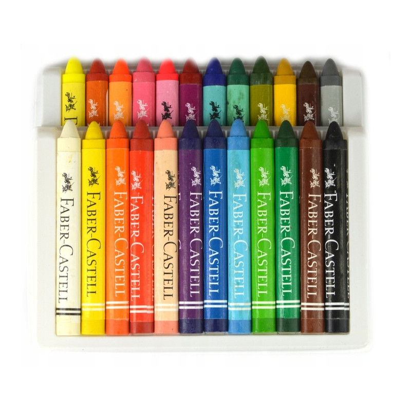 Kredki świecowe trójkątne 24kol opakowanie kartonowe 120024 Faber-Castell