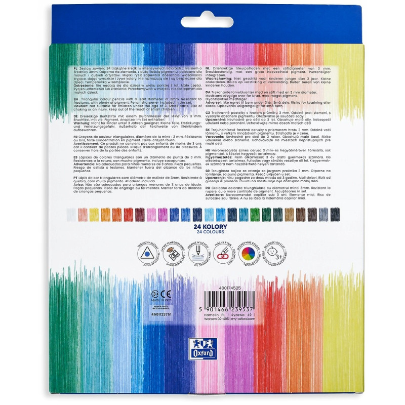 Kredki ołówkowe REGULAR 24 kolory 400174525 OXFORD