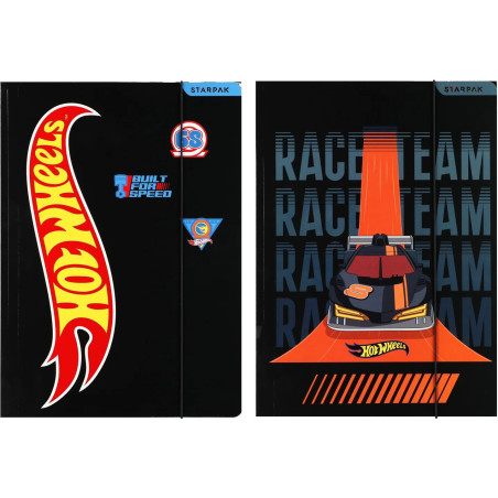 Teczka z gumką A4 HOT WHEELS czarna mix 583290 STARPAK