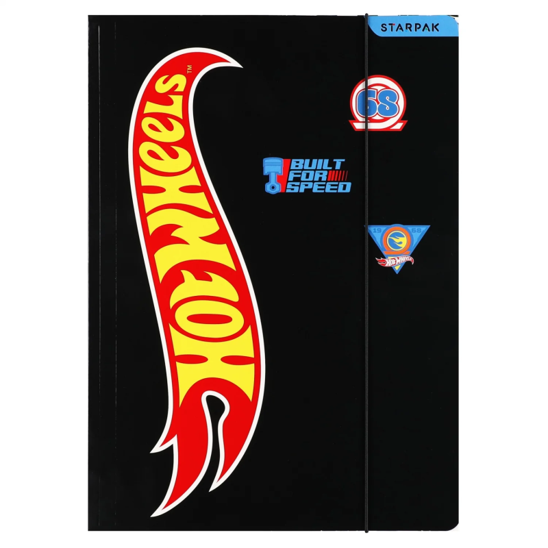 Teczka z gumką A4 HOT WHEELS czarna mix 583290 STARPAK