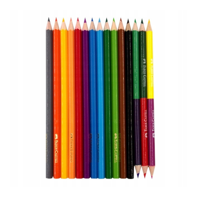Kredki ZAMEK 12kol +3kredki dwustronne + temperówka 110312 FC FABER CASTEL